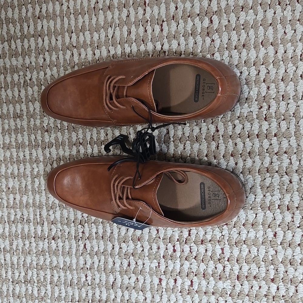George Memory Foam Tommy Dress Oxford Size 11 Brown Shoes - Picture 2 of 3